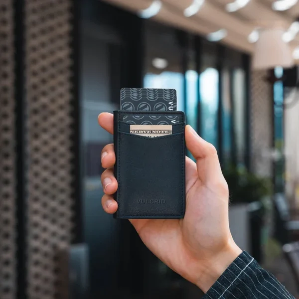 Vulcrid Leather Smart Wallet - Black - Image 5
