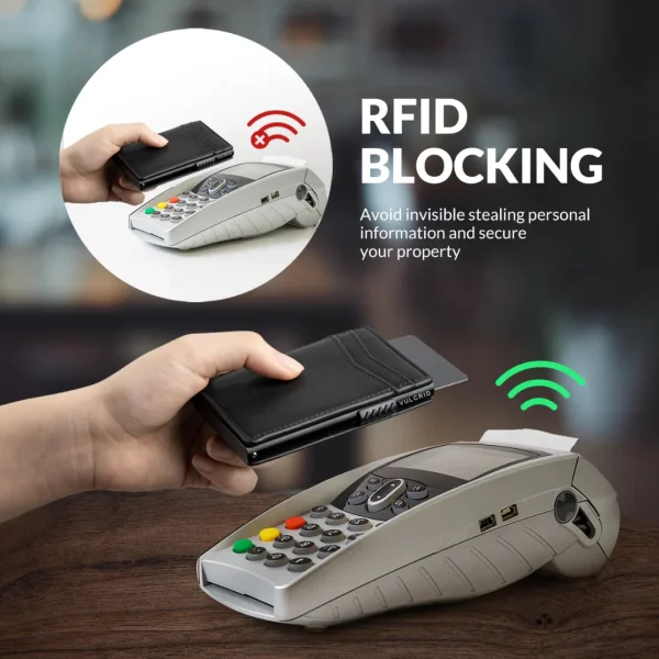 Vulcrid Leather Smart Wallet - Black - Image 3