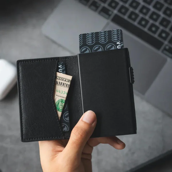 Vulcrid Leather Smart Wallet - Black - Image 2