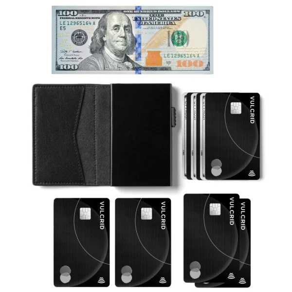 Vulcrid Leather Smart Wallet - Black - Image 10