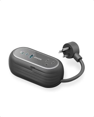 Anker GaNPrime 65W Charging Station 615 USB C 5-in-1 Power Strip for Travel and Work with 2AC 2 USB C USB A 3ft Power Delivery for iPhone 15/15 Plus/15 Pro/15 Pro Max and More - Black - A9125P11 - BIS