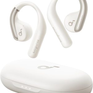 Anker Soundcore AeroFit Open-Ear Headphones Ultra Comfort Snug Fit Ergonomic Ear Hook Balanced Sound IPX7 Waterproof 42H Playtime Bluetooth 5.3 App Control Clear Calls Wireless Earbuds - White - A3872 - BIS