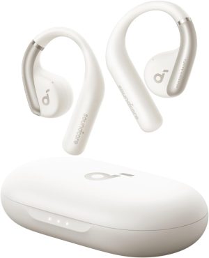 Anker Soundcore AeroFit Open-Ear Headphones Ultra Comfort Snug Fit Ergonomic Ear Hook Balanced Sound IPX7 Waterproof 42H Playtime Bluetooth 5.3 App Control Clear Calls Wireless Earbuds - White - A3872 - BIS