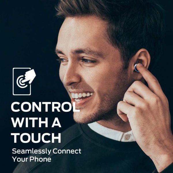 Monster Clarity 101 AirLinks Wireless Earbuds Bluetooth 5.0 in-Ear Headphones with Charging Case Stereo Earphones Deep Bass Sound IPX5 Waterproof Built-in Mic Clear Call Secure Fit for Sports - Black - GC - Image 3