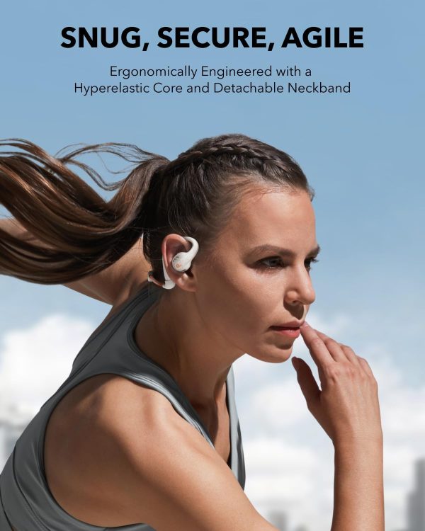 Anker Soundcore AeroFit Pro Open-Ear Headphones Ultra Comfort Secure Fit Ergonomic Design Rich Sound with LDAC Bluetooth 5.3 IPX5 Water-Resistant 46H Playtime App Control Wireless Earbuds - White - A3871 - BIS - Image 5
