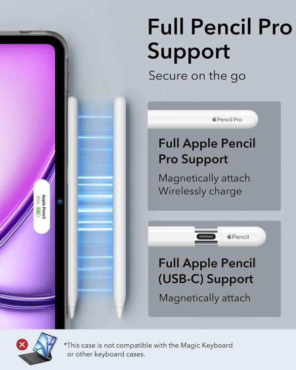 iPad Air 13 M2  / M3 ESR Classic Hybrid Back Case - Clear Black - Image 4