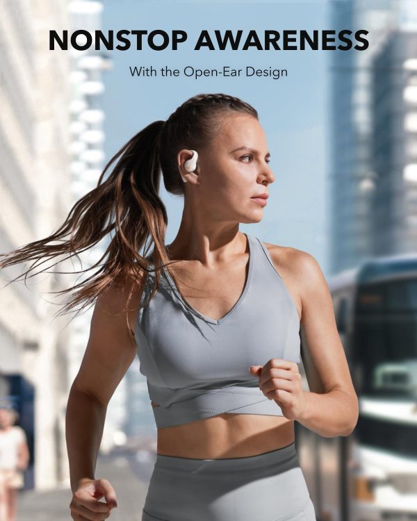 Anker Soundcore AeroFit Pro Open-Ear Headphones Ultra Comfort Secure Fit Ergonomic Design Rich Sound with LDAC Bluetooth 5.3 IPX5 Water-Resistant 46H Playtime App Control Wireless Earbuds - White - A3871 - BIS - Image 2