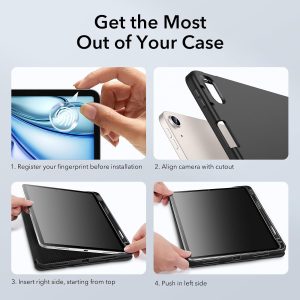 ESR Rebound Pencil Case Compatible with iPad Air 11 (2024) Air 10.9 (5th/4th Gen) - Black - Image 7