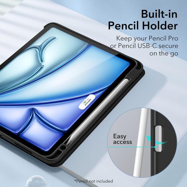 712zHH5tYBL._AC_SL1500_ ESR Rebound Pencil Case Compatible with iPad Air 11 (2024) Air 10.9 (5th/4th Gen) - Black - Image 6