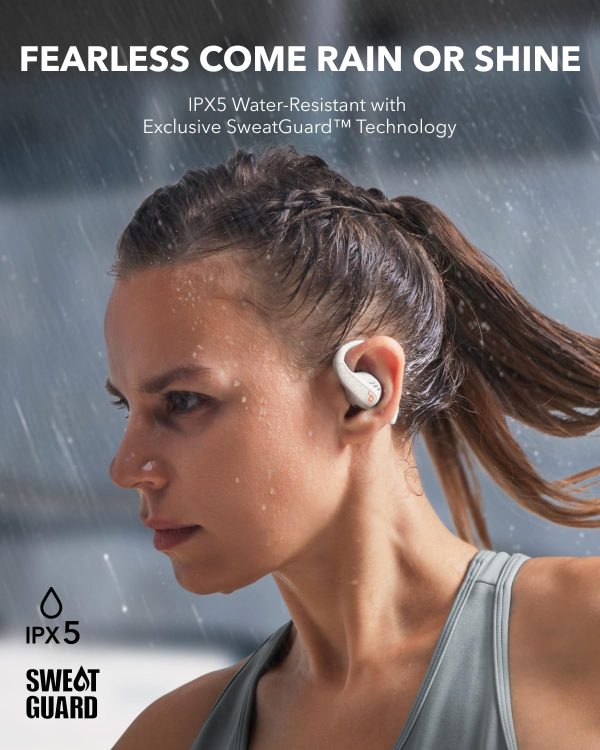 Anker Soundcore AeroFit Pro Open-Ear Headphones Ultra Comfort Secure Fit Ergonomic Design Rich Sound with LDAC Bluetooth 5.3 IPX5 Water-Resistant 46H Playtime App Control Wireless Earbuds - White - A3871 - BIS - Image 3