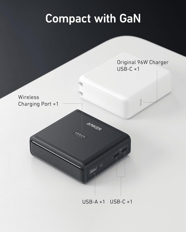 Anker Charging Base, 100W Fast Charging with 4 Ports for Anker Prime Power Bank Compatible with MacBook iPhone 15/15 Plus/15 Pro/15 Pro Max/14 Series Samsung Pixel (Power Bank Not Included) - Black - A1902P11 - BIS - Image 2