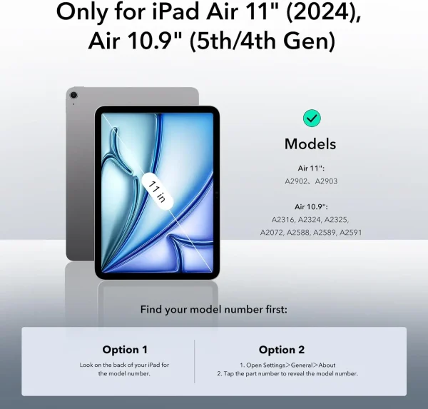 71j5uYi5fRL._AC_SL1500_-1 iPad Air 11 M2 / M3  iPad Air 5th Gen M1 /  iPad Air 4th Gen A14 Bionic ESR Zero Soft Case - Frosted Clear - Image 2