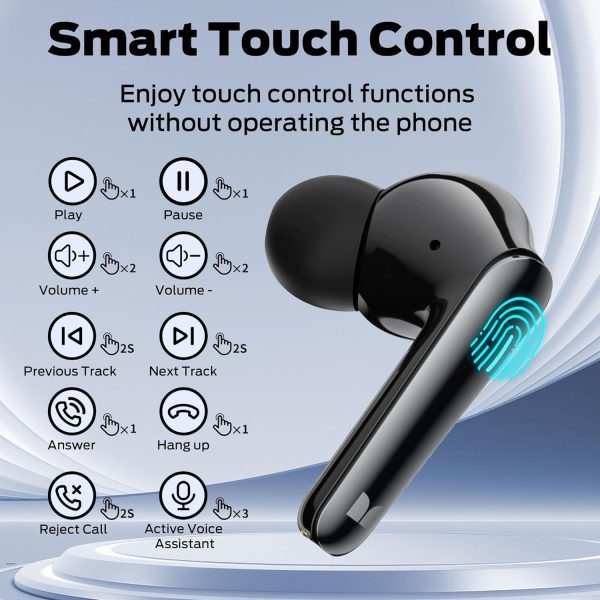 81Kjx0tJfJL._AC_SL1500_ Monster N-Lite 203 AirLinks Wireless Earbuds HiFi Stereo Wireless Earbuds with 30H Playback Type-C Charging HD Clear Call Touch Control IPX6 Waterproof - Black - GC - Image 3