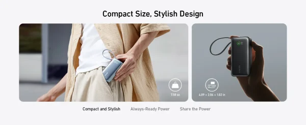 Anker Nano Bank 10000MAH 30W - Black - A1259 - OP - Image 2