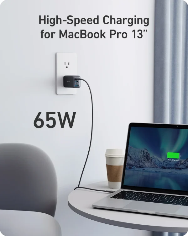 Anker 735 Charger Nano II 65W With Cable - Black - B2667 - BIS - Image 4