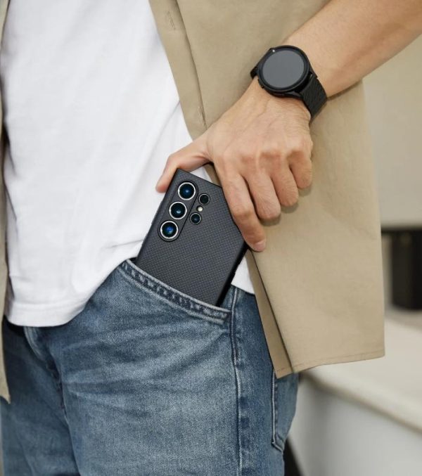 Galaxy S24 Ultra PITAKA Pinbutton MagEZ Case 4 Pro Aramid Fiber - Black / Grey Twill - Image 2