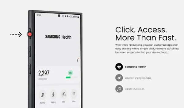 Galaxy S24 Ultra PITAKA Pinbutton MagEZ Case 4 Pro Aramid Fiber - Black / Grey Twill - Image 3