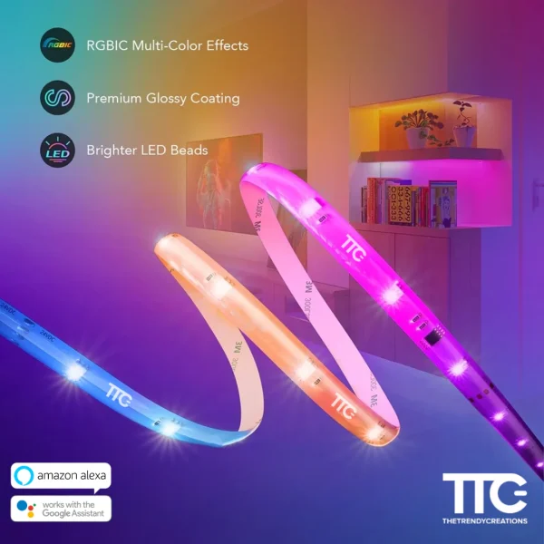 Trendy Creations TTC RGBIC Smart LED Strip Light - 5M - Image 10