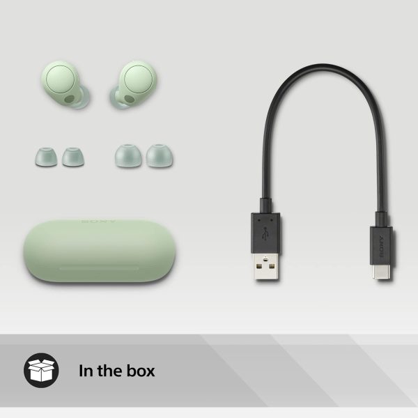 61srhzEOMOL._AC_SL1500_ Sony WF-C700N Truly Wireless Noise Canceling in-Ear Bluetooth Earbud Headphones with Mic and IPX4 Water Resistance - Sage Green - Image 2