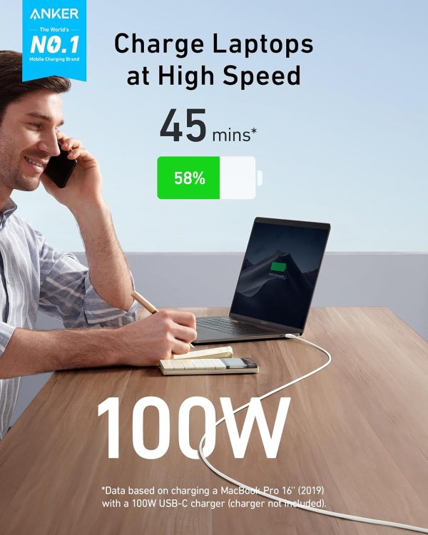 Anker 543 USB - C to USB - C Cable 100w 1.8m 6ft - White - A8856P21 - BIS - Image 7