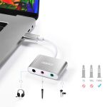 CHOETECH USB C Audio Adapter With Microphone Jack – Grey – A02 - GC - Image 6