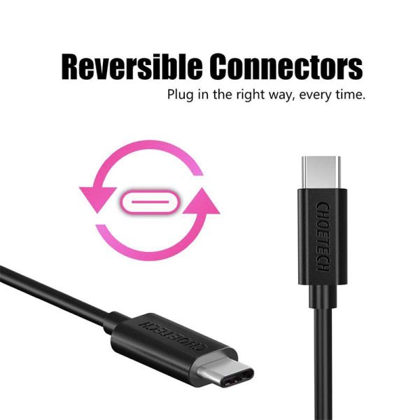 Buy-CHOETECH-USB-C-Cable-3A-USB-C-To-USB-C-Cable-6.6ft-2m-Black-CC0003-in-Pakistan--12 CHOETECH USB C Cable, 3A USB-C To USB-C Cable 6.6ft 2M – CC0003 - Black - GC - Image 7