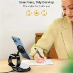 Choetech 3in1 Magnetic MagSafe Wireless charger station for Phones, iPhone 12/13/14/15 series, AirPods Pro and iwatch - T585-F  - Black - GC - Image 3