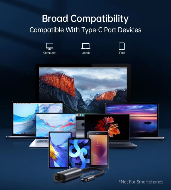 Choetech USB C To Gigabit Ethernet Adapter 2.5G Type C To RJ45 LAN Network Adapter Connector – Grey - GC - Image 5