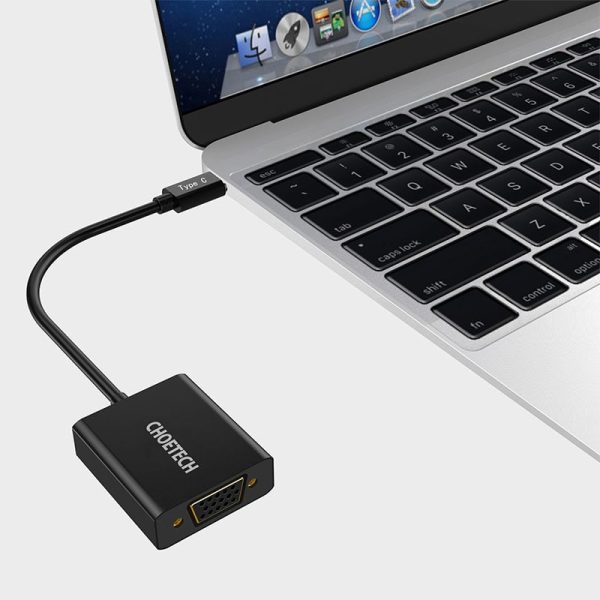 Buy-Choetech-USB-Type-C-To-VGA-Adapter-in-Pakistan-a1 Choetech 1080p Supported USB 3.1 USB Type-C To VGA Adapter (Thunderbolt 3 Port Compatible) For MacBook, Chromebook Pixel And all Type-C Devices – Black – V01 - GC - Image 4