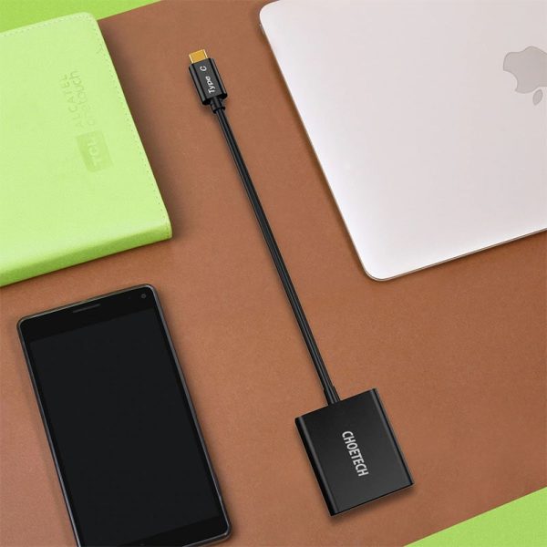 Buy-Choetech-USB-Type-C-To-VGA-Adapter-in-Pakistan-at-5 Choetech 1080p Supported USB 3.1 USB Type-C To VGA Adapter (Thunderbolt 3 Port Compatible) For MacBook, Chromebook Pixel And all Type-C Devices – Black – V01 - GC - Image 2