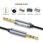 Choetech 3.5mm Male To Male Audio Gold Plated Aux Cable – AUX002 – Black - GC - Image 2
