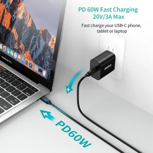 CHOETECH USB C Cable, 3A USB-C To USB-C Cable 3.3ft (1m) - CC0002 - Black - GC - Image 5