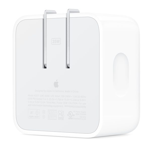 Apple 35W Dual USB-C Port Compact Power Adapter - White - MNWM3AMA - Image 2