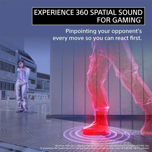 Sony INZONE WH-G500 Wireless Gaming Headset 360 Spatial Sound Works with PC PS5 28 Hour Battery 2.4Ghz Wireless and 3.5mm Audio Jack - Black - Image 10