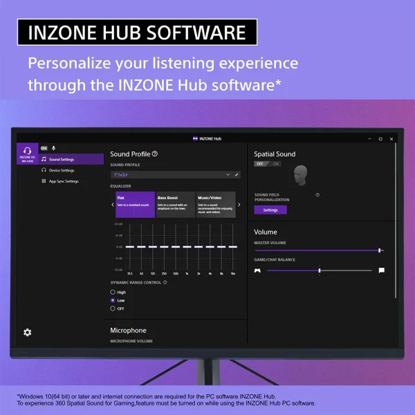 Sony INZONE WH-G500 Wireless Gaming Headset 360 Spatial Sound Works with PC PS5 28 Hour Battery 2.4Ghz Wireless and 3.5mm Audio Jack - Black - Image 4