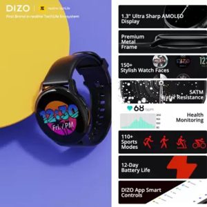 DIZO Watch R AMOLED with 45mm Dial Size - Classic Black - GC - Image 6