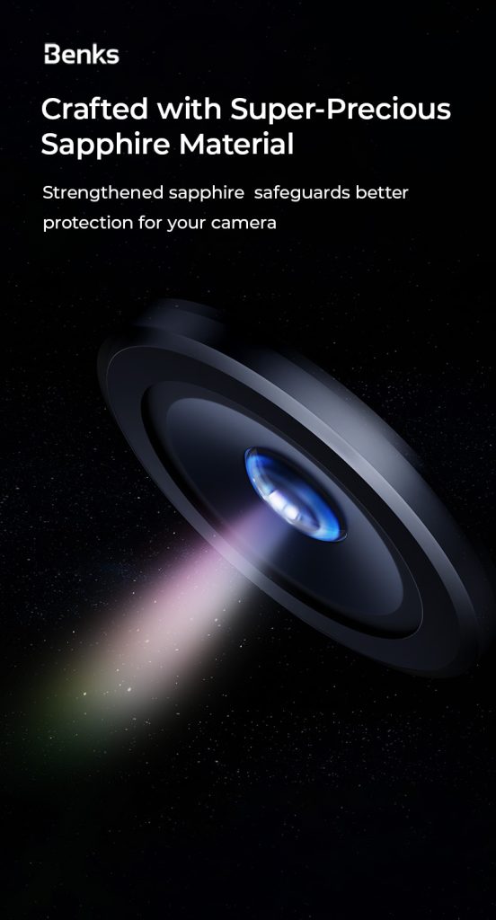 iPhone 16 Pro Max / 16 Pro / 15 Pro Max/ 15 Pro Benks Sapphire Lens Protector - Black - 6948005904906 - Image 6