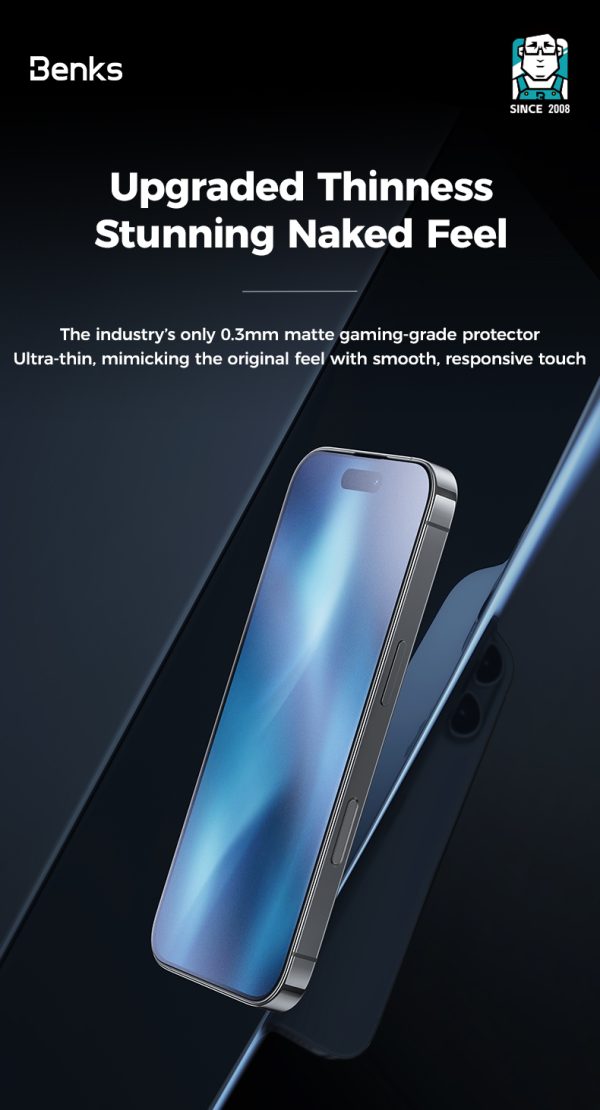 3 (3) iPhone 15 Pro Max Benks JoyTouch Matte Screen Protector - 6948005993665 - Image 8