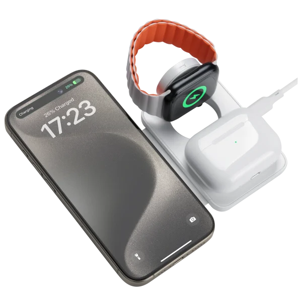 Benks W12 3 in 1 Foldable Charger Stand - White - 6948005996673 - Image 1