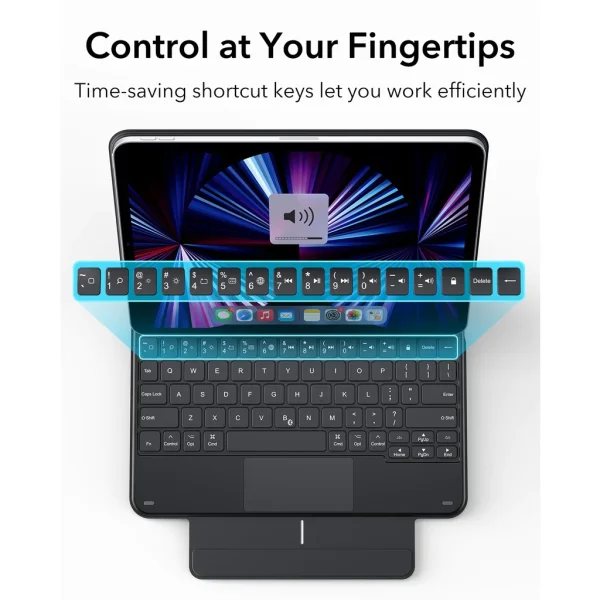 ESR Rebound Magnetic Keyboard Case iPad Pro 11 and Air 5/4 US Layout - Black - BIS - Image 5