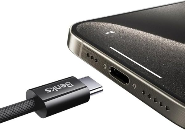 51LELqVpoHL._AC_SX679_ Benks D47 C To C 100W Charging Data Cable 1M - Black- 6948005999797 - Image 4
