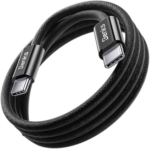 51advzSwHLL._AC_SX679_ Benks D47 C To C 100W Charging Data Cable 1M - Black- 6948005999797 - Image 2