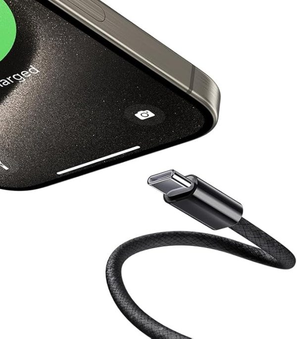 51wG9r31o4L._AC_SX679_ Benks D47 C To C 100W Charging Data Cable 1M - Black- 6948005999797 - Image 3