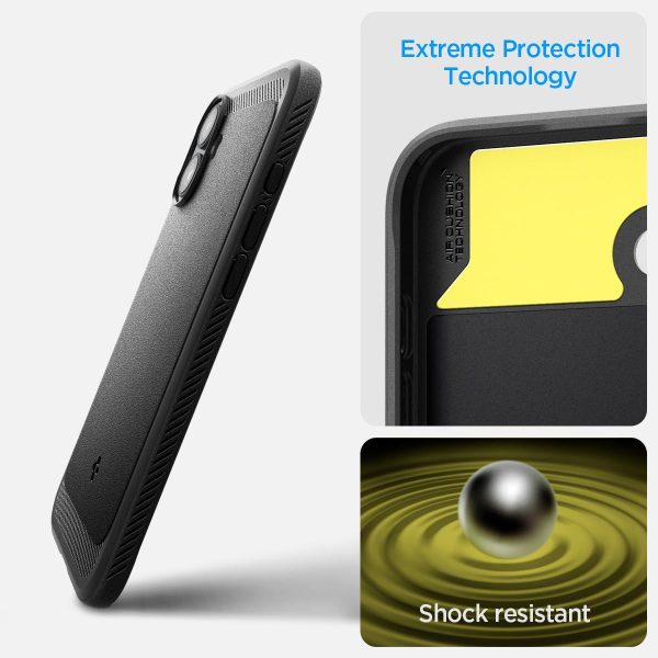 Apple iPhone 16 Rugged Armor Case by Spigen - ACS08214 - Matte Black - Image 6