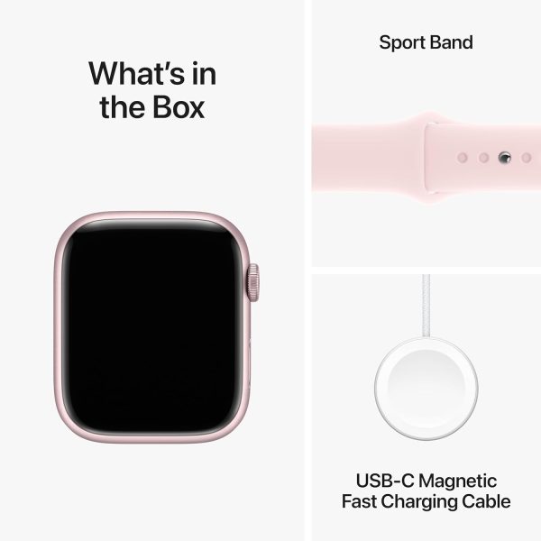Apple Watch Series 9 45mm GPS Pink Aluminum Case with Pink Sport Band - Image 2