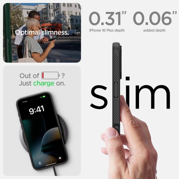 61IVQVPaeqL._AC_SL1200_ Apple iPhone 16 Liquid Air Case by Spigen - ACS08194 - Matte Black - Image 3