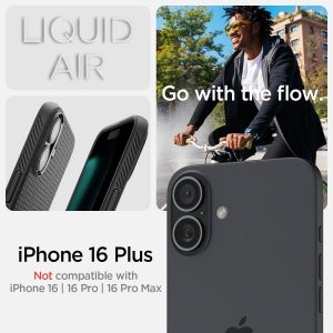 Apple iPhone 16 Plus Liquid Air Case by Spigen - ACS08066 - Matte Black - Image 7
