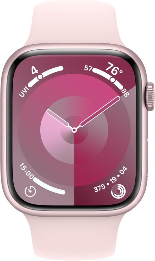 Apple Watch Series 9 45mm GPS Pink Aluminum Case with Pink Sport Band - Image 6
