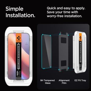 Apple iPhone 16 Pro Max GLAS.tR EZ Fit Sensor Protected - AGL07907 - Clear - 2 Pack - Image 2