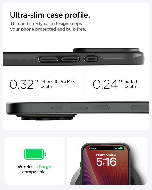 Apple iPhone 16 Pro Max Thin fit MagFit Case by Spigen - ACS07978 - Black - Image 4